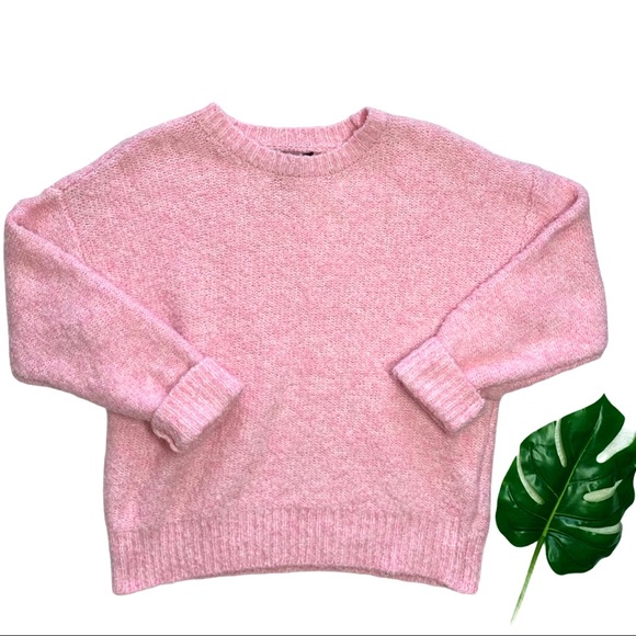 Forever 21 Sweaters - Forever 21 Pink Chunky Wool Blend Knit Sweater L